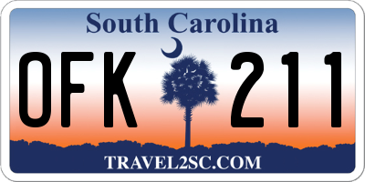 SC license plate OFK211