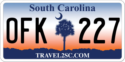 SC license plate OFK227