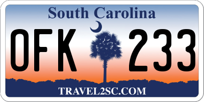 SC license plate OFK233