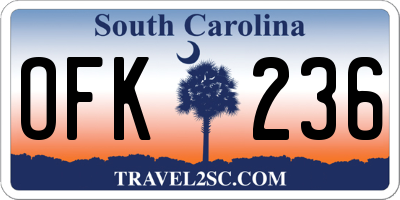 SC license plate OFK236