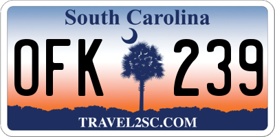 SC license plate OFK239