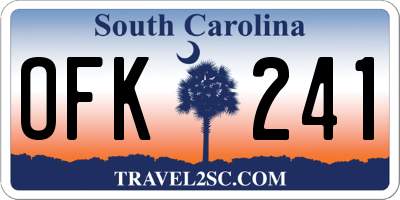 SC license plate OFK241