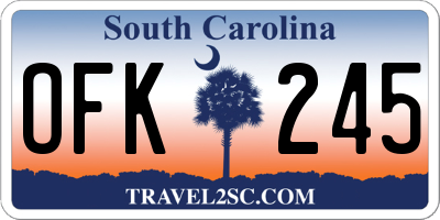 SC license plate OFK245