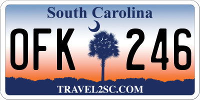 SC license plate OFK246