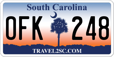 SC license plate OFK248