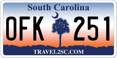 SC license plate OFK251