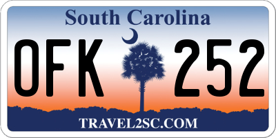 SC license plate OFK252