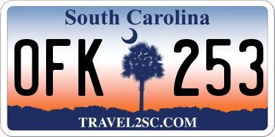 SC license plate OFK253