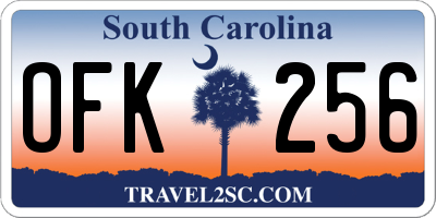 SC license plate OFK256