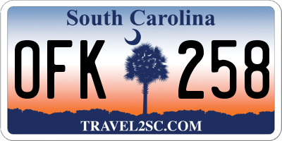 SC license plate OFK258