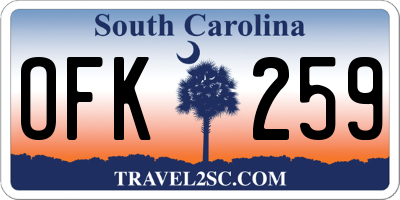 SC license plate OFK259
