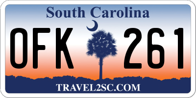 SC license plate OFK261