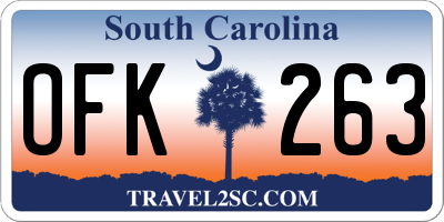 SC license plate OFK263