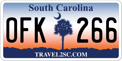 SC license plate OFK266