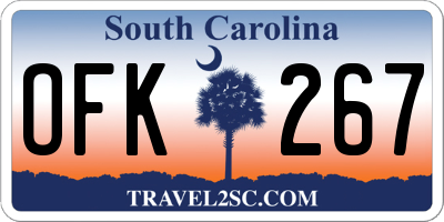 SC license plate OFK267