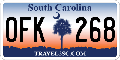 SC license plate OFK268