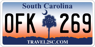 SC license plate OFK269