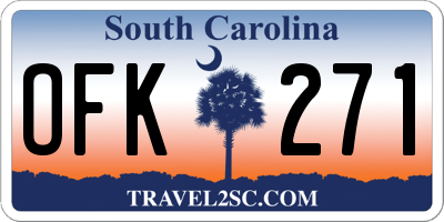 SC license plate OFK271