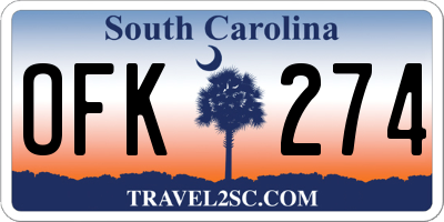 SC license plate OFK274