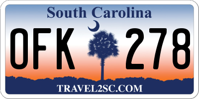 SC license plate OFK278