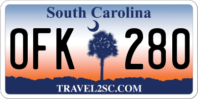 SC license plate OFK280