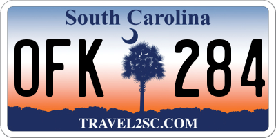 SC license plate OFK284