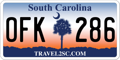 SC license plate OFK286