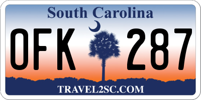 SC license plate OFK287