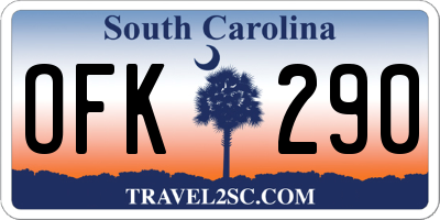 SC license plate OFK290
