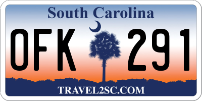 SC license plate OFK291