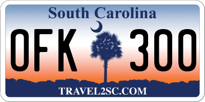 SC license plate OFK300
