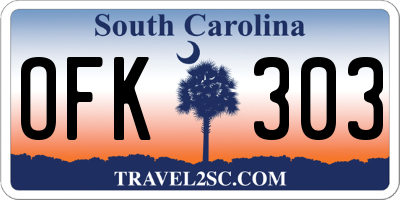 SC license plate OFK303
