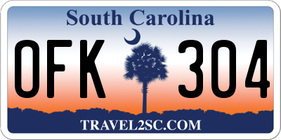SC license plate OFK304