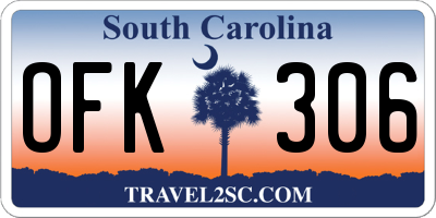 SC license plate OFK306