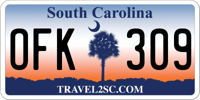 SC license plate OFK309