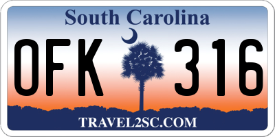 SC license plate OFK316