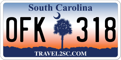 SC license plate OFK318
