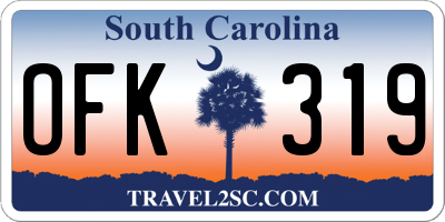 SC license plate OFK319