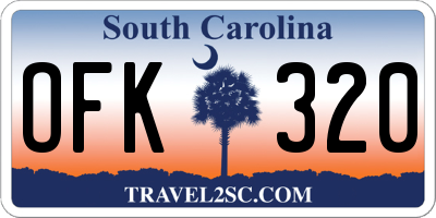 SC license plate OFK320