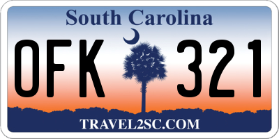 SC license plate OFK321