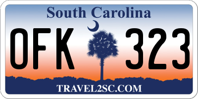 SC license plate OFK323