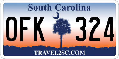 SC license plate OFK324