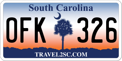 SC license plate OFK326