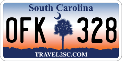 SC license plate OFK328