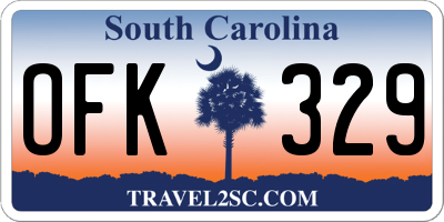 SC license plate OFK329