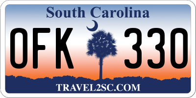 SC license plate OFK330
