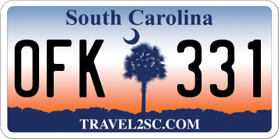 SC license plate OFK331