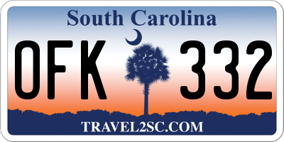 SC license plate OFK332