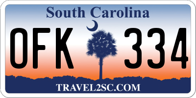 SC license plate OFK334