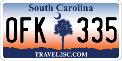SC license plate OFK335